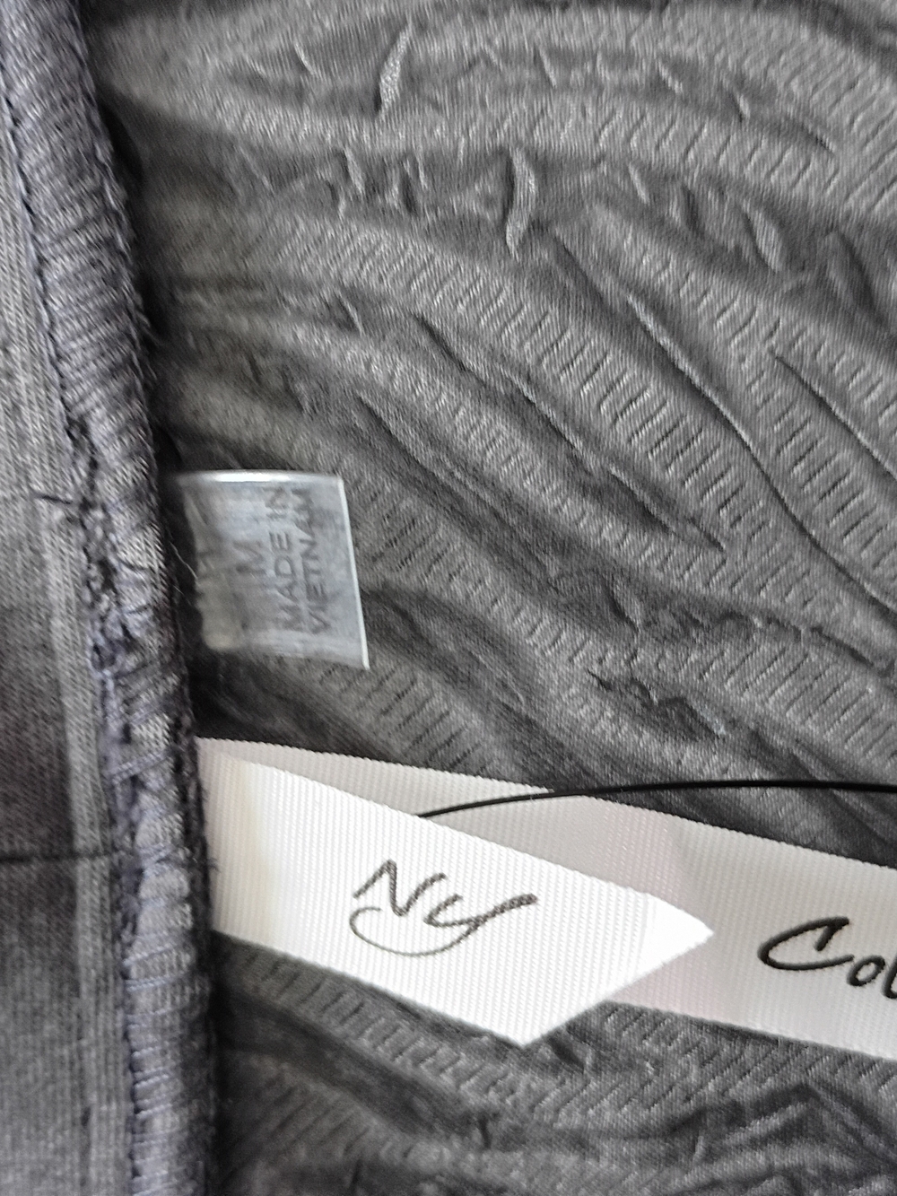 NY Collection Gray Textured Open Cardigan - Picture 4 of 7